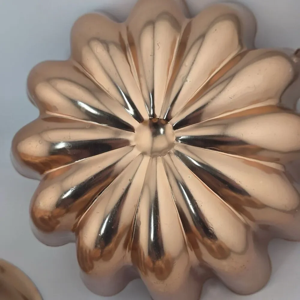 Vintage Copper Aluminum Jello Cake Molds Wall Hanging Lot of 4